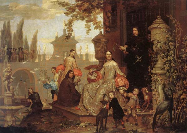 Portrait of a Family in a Garden